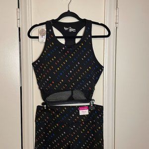 SHIRT, BRA, & LEGGINGS SET XL BLUE